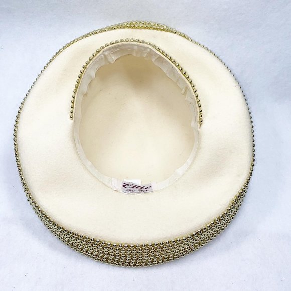 Ellie Fine Hats Cream & Gold Dramatic Wool Hat main image 8